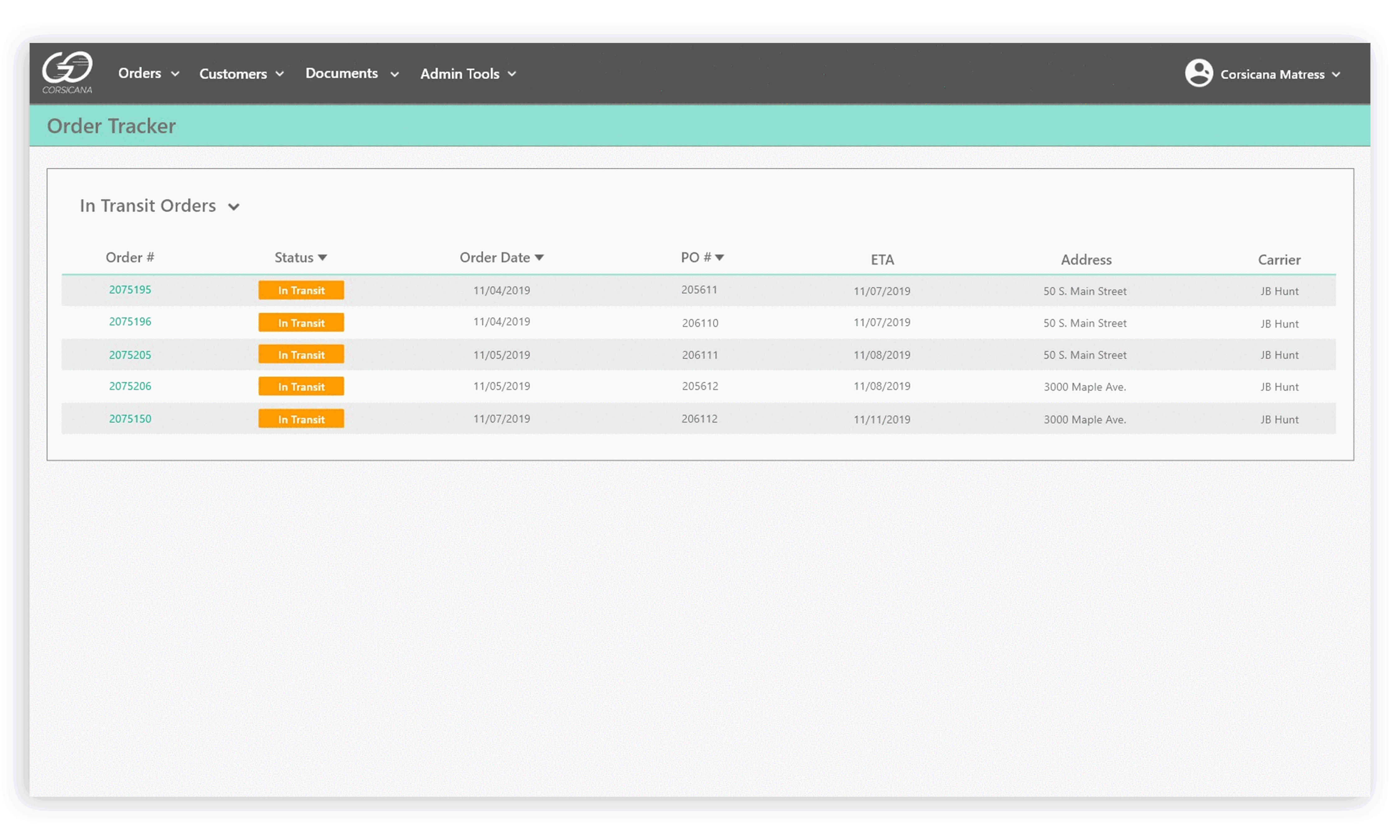 Gif of future order tracker view  for customers